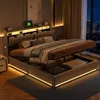 Cama tapizada UnboxG de 140x200 cm con USB, cama juvenil de Vista previa de la imagen del producto 1