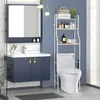 A bathroom with a vanity and a toilet storage shelf. Podgląd zdjęcia produktu