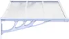 A white awning with a transparent polycarbonate roof is mounted on a white wall. Náhled obrázku produktu