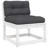 7-tlg. Garten-Lounge-Set mit Kissen Weiß Massivholz Kiefer Produktbild-Vorschau 5