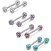 Frauen Strass Zunge Nase Nippel Ring Ohrstecker Körper Produktbild-Vorschau 3
