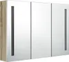 Armadietto Bagno con Specchio e LED 89x14x62 cm Bianco e Anteprima dell’immagine prodotto 8
