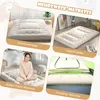 A collage of four images showing a mattress in different settings and uses. Produktbild-Vorschau