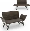 COSTWAY Gartenbank Polyrattan Liegefunktion, Gartensofa mit Produktbild-Vorschau 1