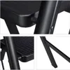 Collage of close-up shots of a black metal step stool. Produktbild-Vorschau