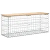 vidaXL Gabionová zahradní lavička 103x31,5x42 cm Borovicový Náhled obrázku produktu 1
