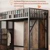 A loft bed with an integrated wardrobe and shelving unit. Podgląd zdjęcia produktu