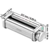 A stainless steel pasta maker with dimensions indicated. Produktbild-Vorschau
