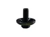 A black bolt with a washer attached, isolated on a white background. Produktbild-Vorschau
