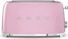 A pink Smeg toaster shown from the front on a white background. Náhled obrázku produktu
