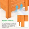Close-up of the wooden legs of a planter box, with blue arrows indicating airflow. Podgląd zdjęcia produktu