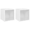 vidaXL TV-Schränke 2 Stk. Weiß 37x35x37 cm Holzwerkstoff Produktbild-Vorschau 1