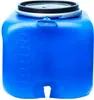 A blue plastic barrel with measurement markings and a spigot. Podgląd zdjęcia produktu