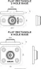 Technical drawings with dimensions of two different Quad Lock flat rectangle bases. Anteprima dell’immagine prodotto