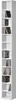 A tall, narrow white CD shelf unit filled with CDs. Produktbild-Vorschau