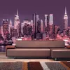Vlies Fototapete - Purple night over Manhattan - cityscape Produktbild-Vorschau 2