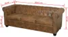 vidaXL Chesterfield-Sofa 3-Sitzer Kunstleder Braun Produktbild-Vorschau 6