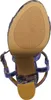 Damensandalen Marineblau mit Blumenmuster aus Naturleder Produktbild-Vorschau 7