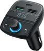 A black car FM transmitter with USB ports and a digital display. Anteprima dell’immagine prodotto