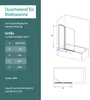 EMKE 100x140cm Badewanne Duschwand schwingen mit fester Produktbild-Vorschau 7