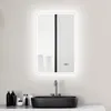 A bathroom vanity with a sink and a lighted mirror above it. Podgląd zdjęcia produktu