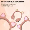 Kabellose LED-Kopfhörer mit Katzenohr-Design, Mikrofon, Produktbild-Vorschau 8