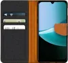 A flip case for a smartphone, showing the inside with card slots and the phone in place. Voir les images du produit