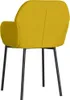 A yellow velvet chair with black legs, viewed from the back. Náhled obrázku produktu