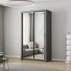 Schwebetürenschrank Kleiderschrank Schrank 120cm Grau/Grau Produktbild-Vorschau 1