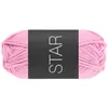 A ball of pink yarn with a black label. Produktbild-Vorschau