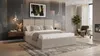 Polsterbett PINO 140x200 cm BEIGE mit Bettkasten und Metall Produktbild-Vorschau 5