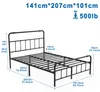 JOIEYOU Bett Bettgestell mit Hohem Kopfteil 140x200 cm Produktbild-Vorschau 5
