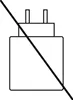 A black and white line drawing of a power adapter with a diagonal line through it, indicating it is not to be used. Produktbild-Vorschau