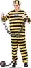 costume de prisonnier jaune et noir à rayures pour hommes Voir les images du produit 2