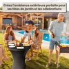 IvoQ Table haute noire – Housse extensible noire incluse – Voir les images du produit 5