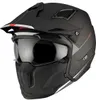 A black motorcycle helmet with a visor and a peak. Anteprima dell’immagine prodotto