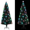 vidaXL Weihnachtsbaum mit Beleuchtung und Ständer 210 cm Produktbild-Vorschau 2