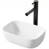 Ceramiczna umywalka nablatowa, biała, owalna, błyszcząca, Podgląd zdjęcia produktu 1