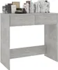 A concrete-gray desk with two drawers, shown from the front. Podgląd zdjęcia produktu