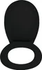 A top-down view of an open black toilet seat. Náhľad obrázku produktu