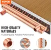 Close-up marketing image of a copper heat exchanger with text highlighting its features. Produktbild-Vorschau