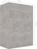 vidaXL Szafka na buty betonowa szara 60x35x84 cm materiał Podgląd zdjęcia produktu 14
