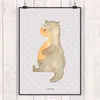 Mr. & Mrs. Panda Bild Otter Bauch DIN A2 - Grau Pastell - Produktbild-Vorschau 2