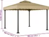 vidaXL Pavillon Taupe 3x3 m Aluminium und Stahl Produktbild-Vorschau 3