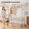 HOKEEPER Zware kledingrek op wielen, met dubbele Productafbeelding-voorbeeld 4