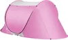 A pink pop-up tent is shown from a side-diagonal angle against a white background. Produktbild-Vorschau
