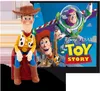 Toy Story characters Woody and Buzz Lightyear are featured in this image, along with the movie's logo. Produktbild-Vorschau