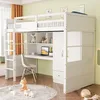 A white loft bed with a desk and storage is shown in a child's bedroom. Anteprima dell’immagine prodotto