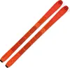 A pair of orange skis on a white background. Produktbild-Vorschau