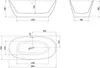 Mexen Eris vasca da bagno indipendente 180 x 95 cm, bianca, Anteprima dell’immagine prodotto 6